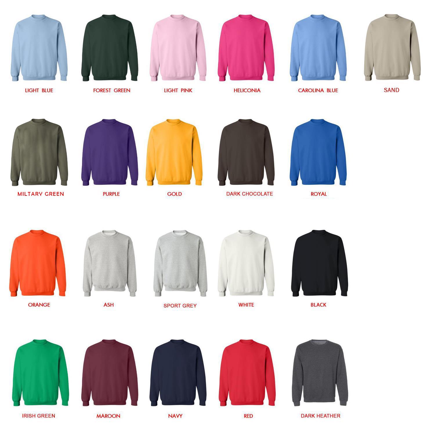 sweatshirt color chart - Toradora Store