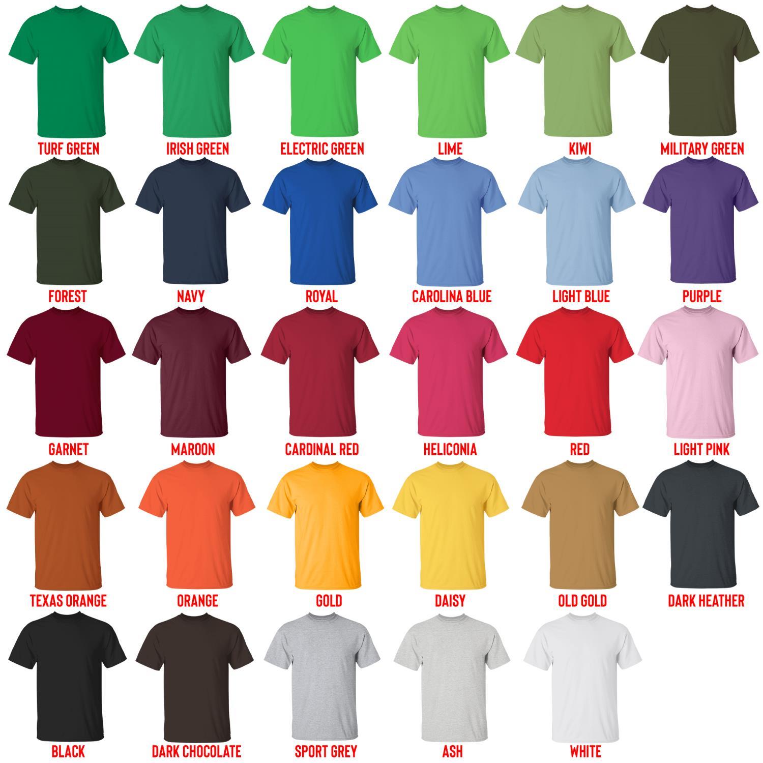 t shirt color chart - Toradora Store