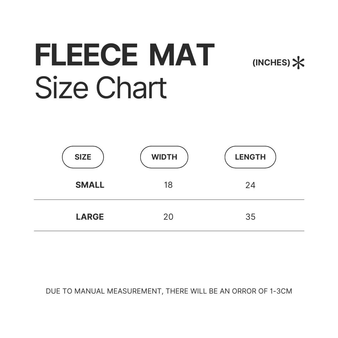 Fleece Mat Size Chart - Toradora Store