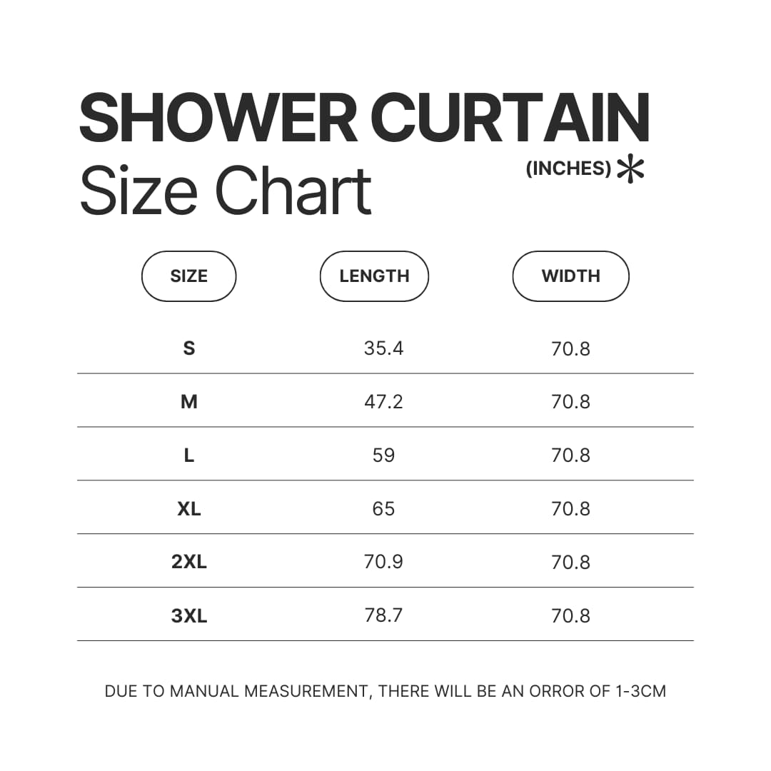 Shower Curtain Size Chart - Toradora Store